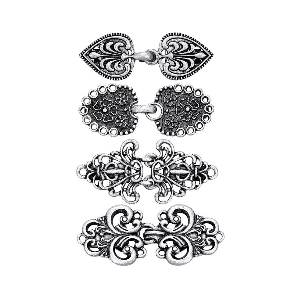 4pcs Vintage Sweater Scarf Clips Retro Swirl Cardigan Cape Pin Antique Clips Celtic Sweater Closure Dress Shirt Brooch Closure for Women Girls