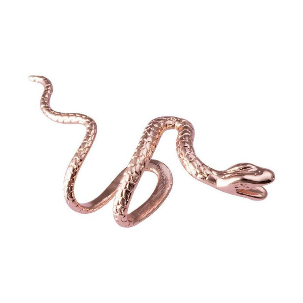 (rose gold) 1Pc Brass Snake Earing Clips Punk Non Pierced Clip Earrings Ear Cuffs Women Men Personality Jewelry