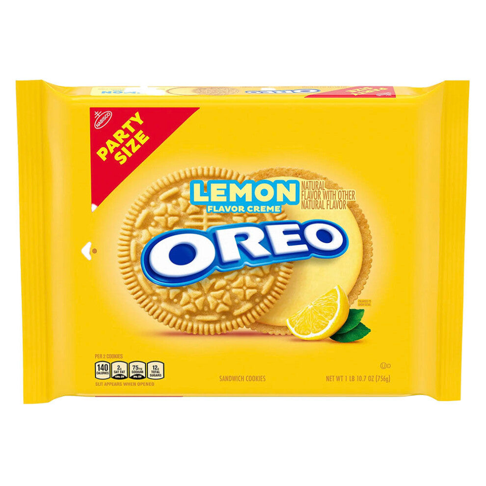 Oreo Lemon Party Size 707g – Lemon-Flavored Cream Cookies for Sharing