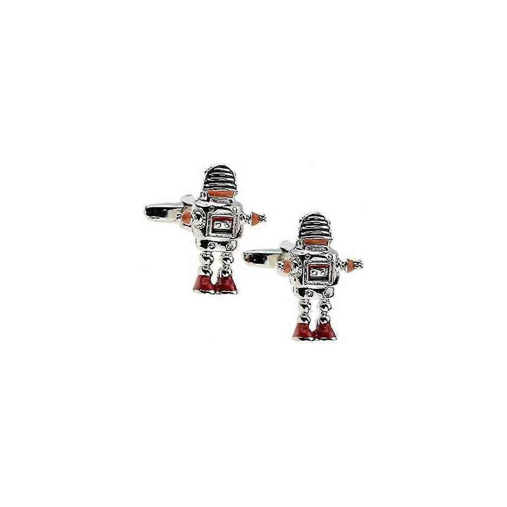 (As show, One size) retro robby robot novelty cufflinks xmas gift