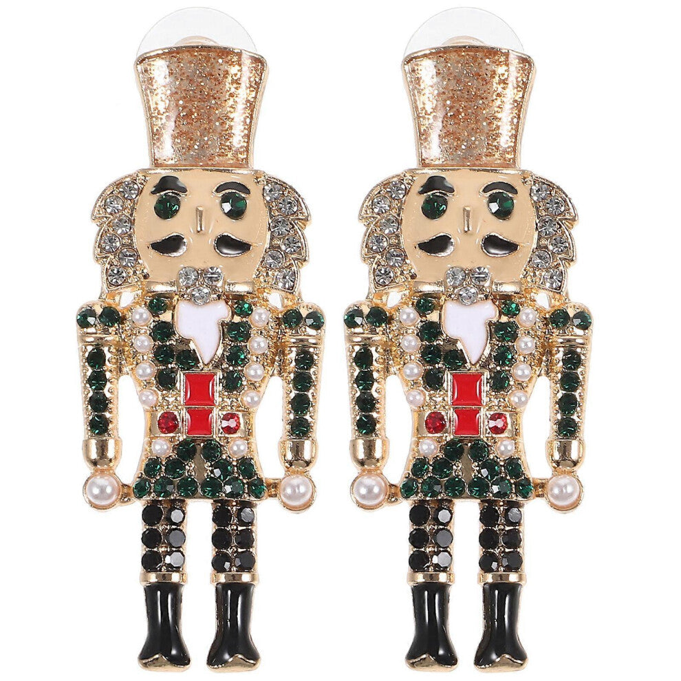 (As show, One size) 1 Pair Nutcracker Soldier Earrings Cute Earrings Stud Earrings Decorative Earrings for Women