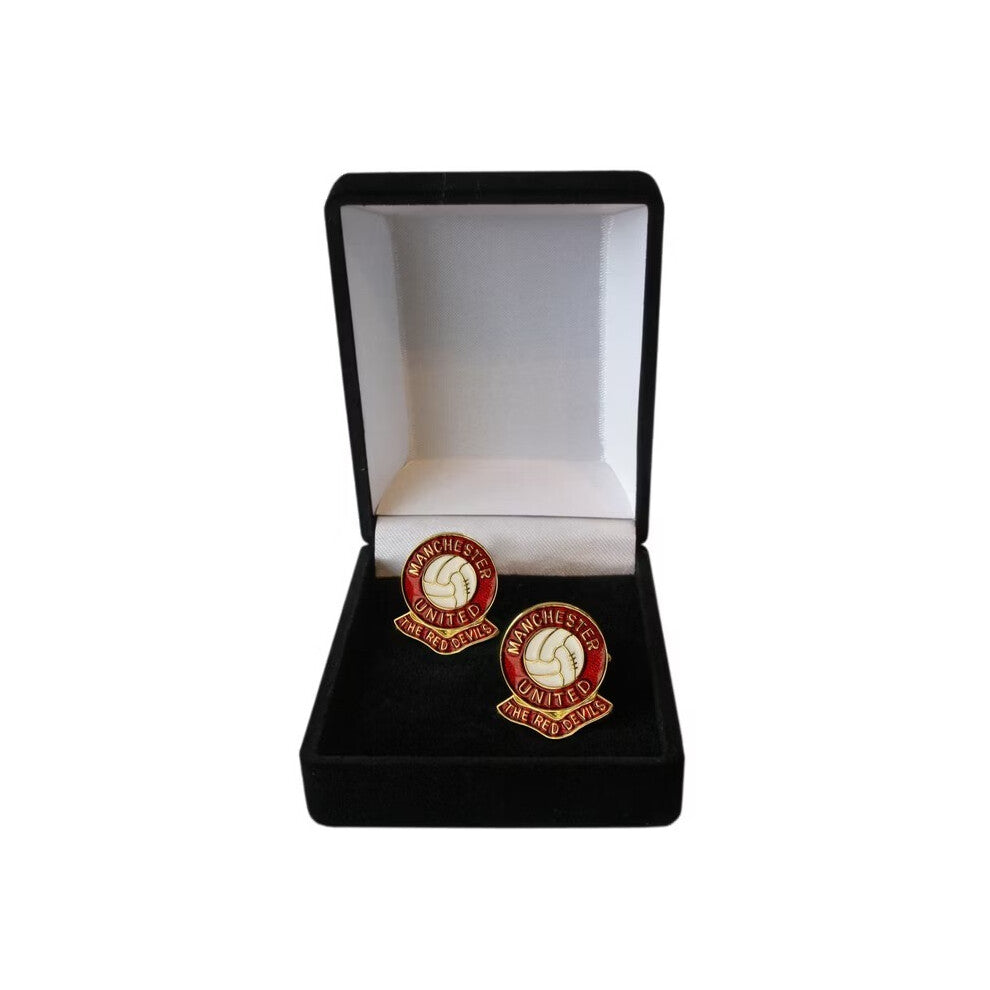 Manchester United Football Club Cufflinks - Coloured Enamel, Metal Gift for Fans