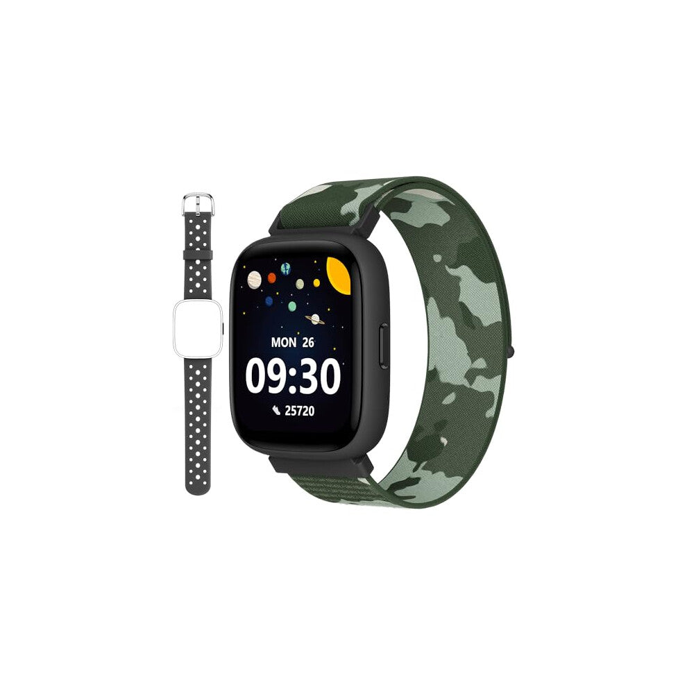 BIGGERFIVE Kids Smart Watch, 1.8" Fitness Watch Pedometer, Sleep Tracker, Heart Rate, IP68 Waterproof, Calorie Step Counter, Puzzle Games with-without