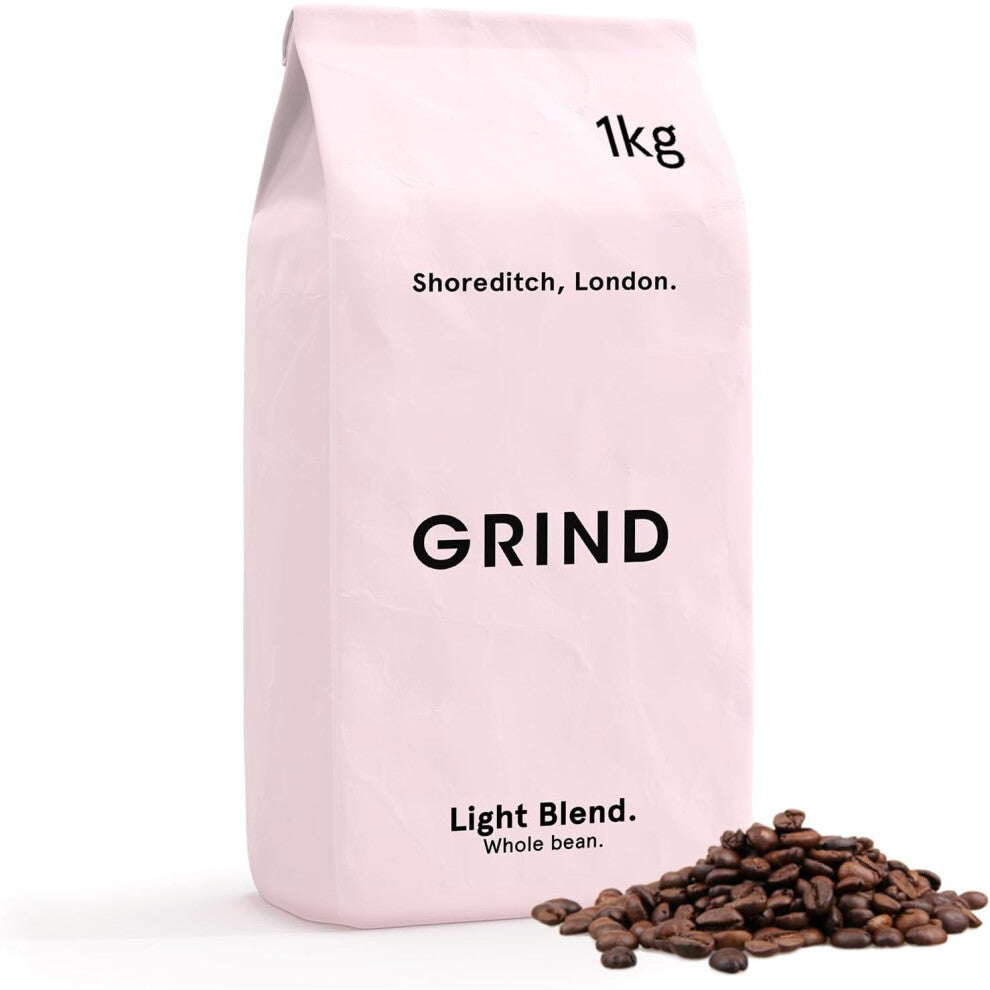 Grind Light Blend Specialty Coffee Beans 1kg Bag Light Roast Suitable for All Coffee Machines 100% Arabica Barista Quality Freshly Roasted in UK