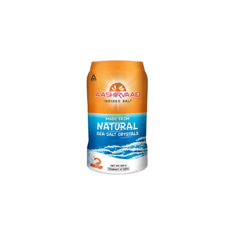 (Pack of 1) Aashirvaad Canister Salt 600g-Iodized Natural Salt
