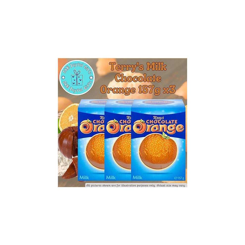 Terry Chocolate Orange Milk 157g (Pack of 3) | Classic Chocolate Treat with a Zesty Orange Twist | Segmented for Easy Snacking