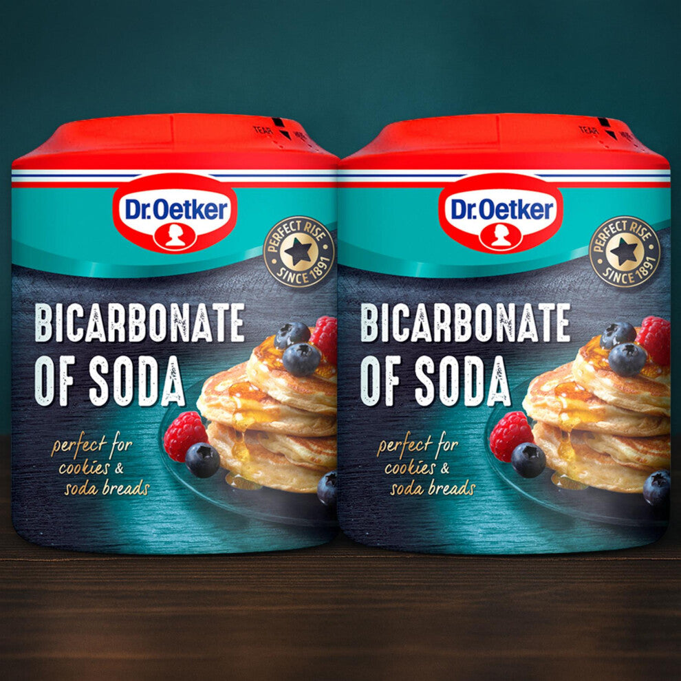 Dr Oetker Bicarbonate Soda 200g (Pack of 2) | Multi-Purpose Baking & Cleaning Essential for Perfect Bakes and Household Use