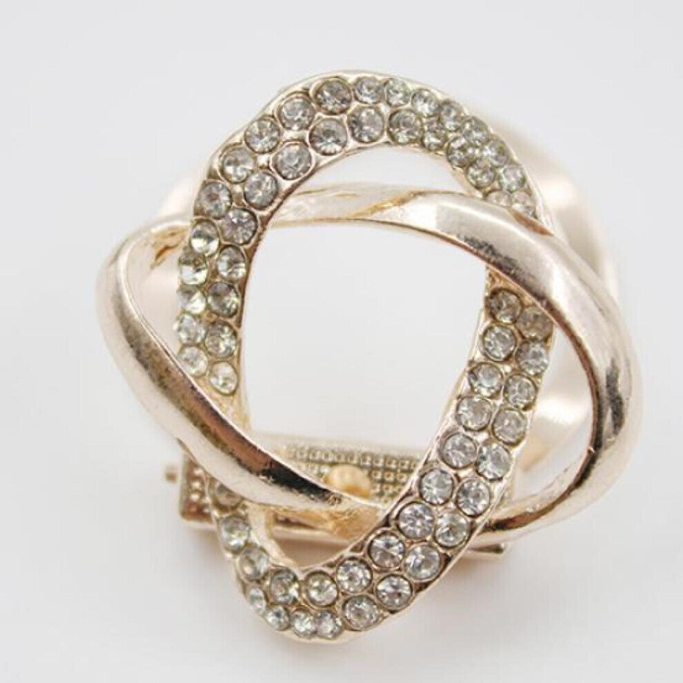 Gold-plated Crystal Silk Scarf Clip Buckle Holder Twine Brooch Pins Jewelry Gift