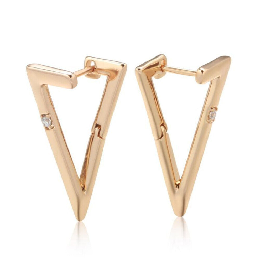 Kinel Geometric Triangle Glossy Drop Earrings For Women Trendy Rose Gold Color Fine Jewelry