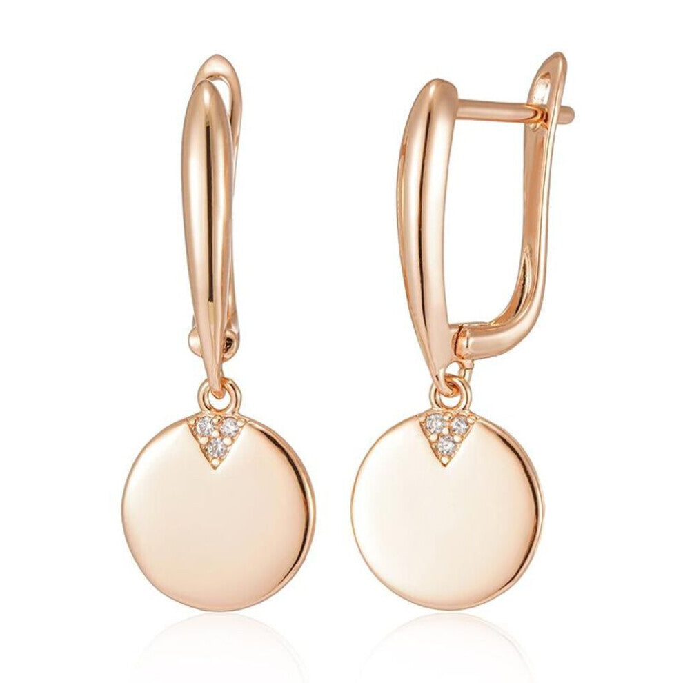 Kinel Glossy Disc Dangle Earrings For Women Easy Matching Trendy Jewelry