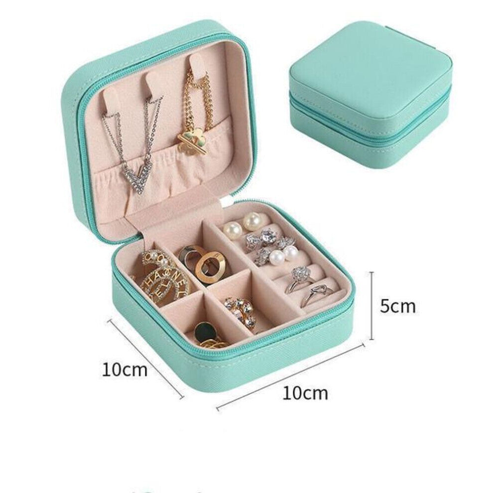(green) Jewelry Organizer Box Portable Household Travel Storage Organizer Earring Necklace Ring Jewelry Storage Box For Woman Accessory