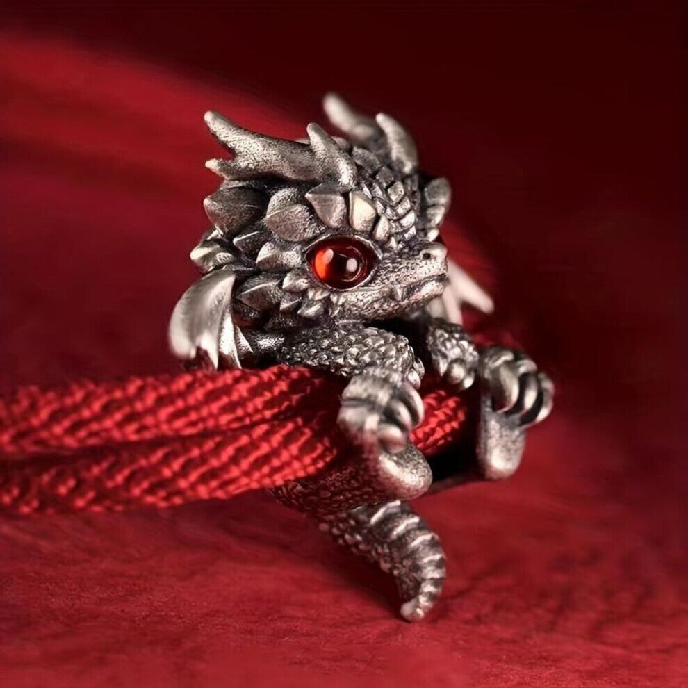 (red) Elegant Dragon Charm Bracelet Versatile For Casual Attire