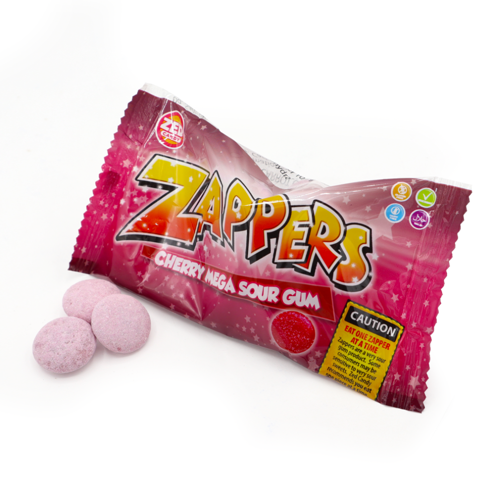 Zed Candy Zappers Cherry Mega Sour Gum 50g 50p PMP