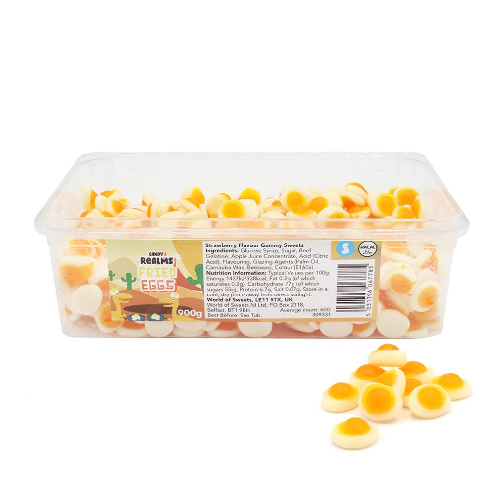 Candy Realms Mini Fried Eggs 1p Tub 1.02kg