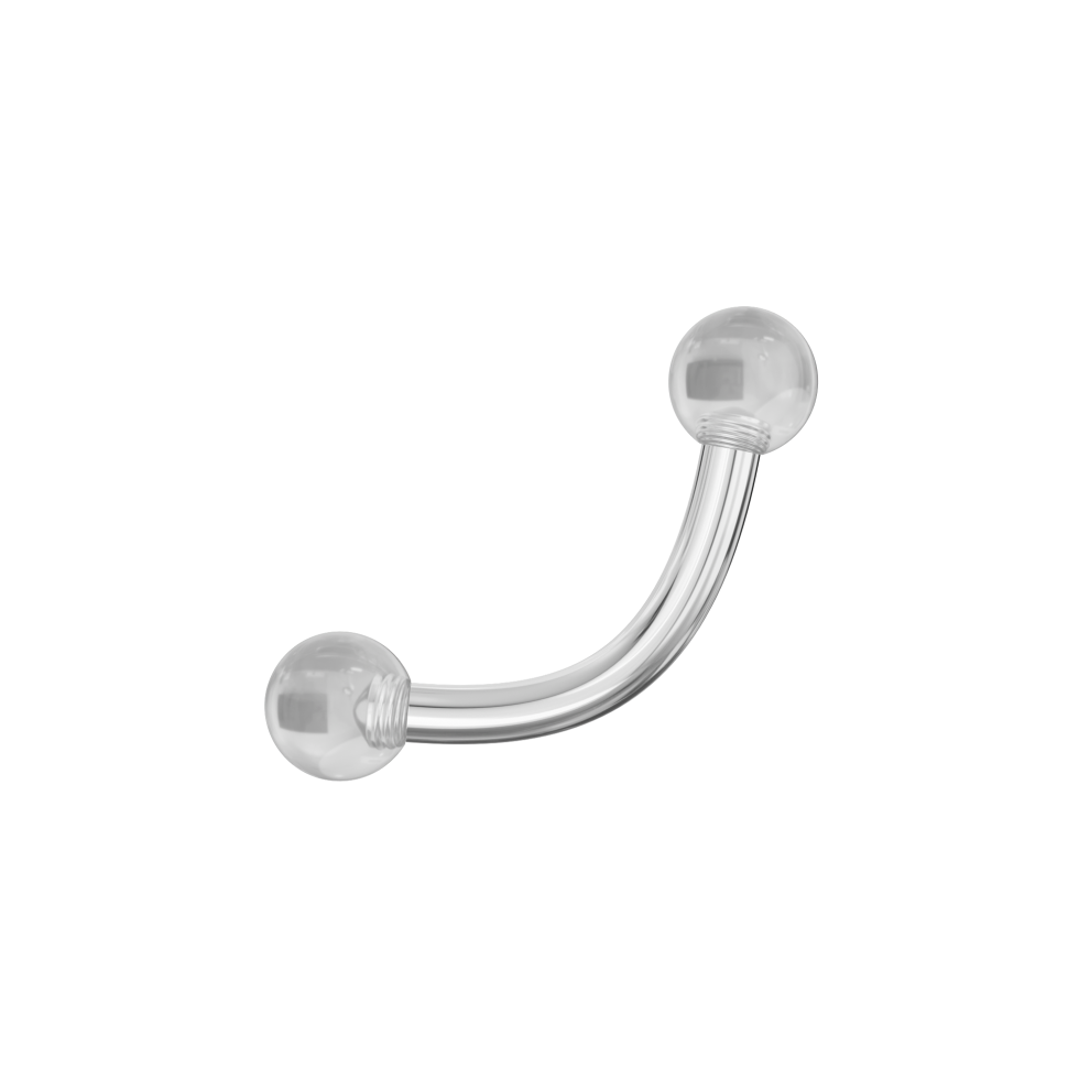 (8mm) 316L Surgical Steel Curved Bar with Pastel Glossy UV Balls (Pack of 10)