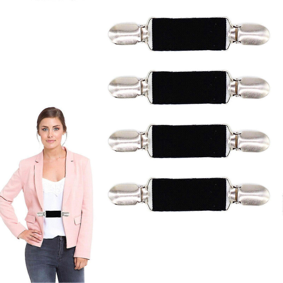 (As show, One size) 4 Pieces Vintage Women Shirt Dress Back Brooch Sweater Cardigan Shawl Clip Clasps Clothing Jewelry Retro