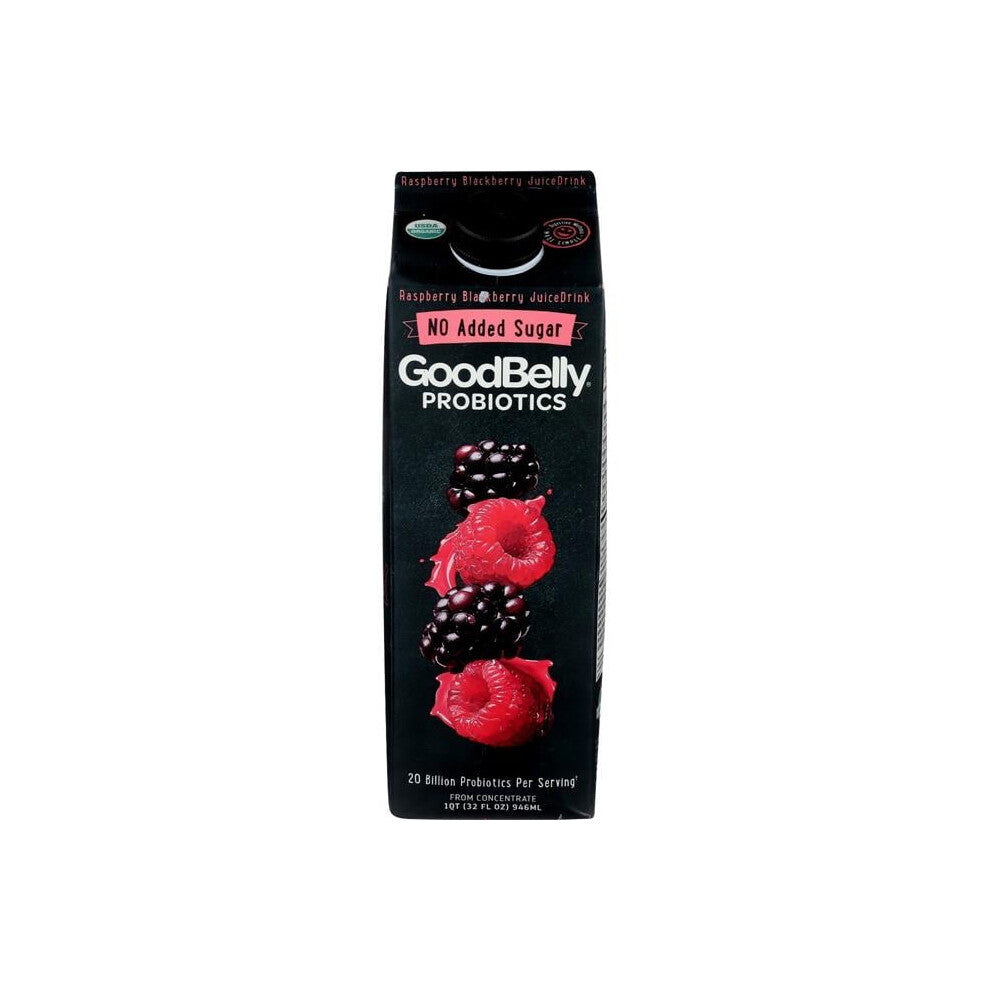 Good Belly KHCH00469429 No Added Sugar Raspberry Blackberry Juice, 32 oz