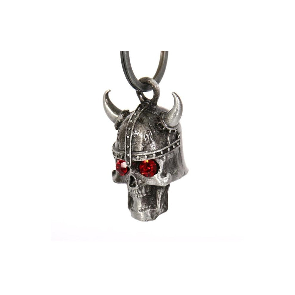 Hot Leathers BEM1021 Viking Skull Stones Bell Pendant - Red