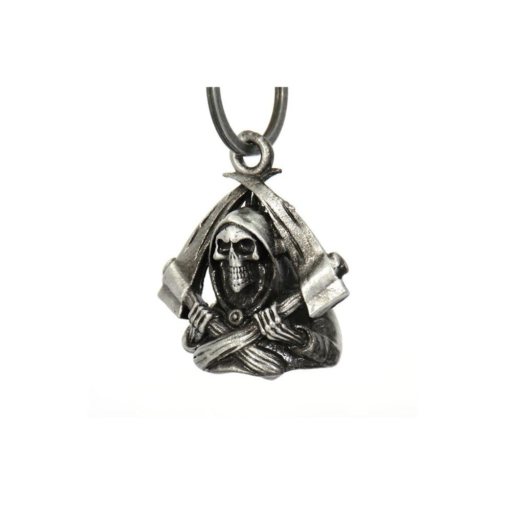 Hot Leathers BEM1027 Double Reaper Bell Pendant - Silver