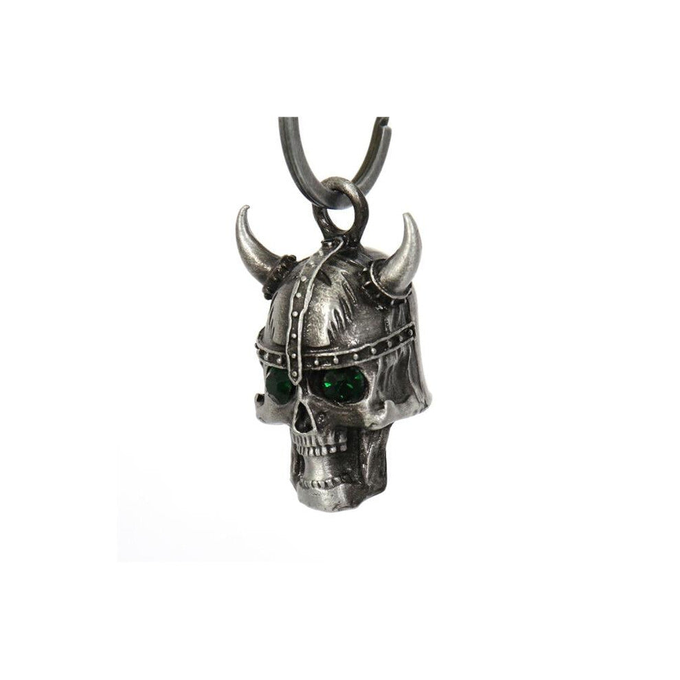 Hot Leathers BEM1049 Viking Skull Stones Bell Pendant - Green