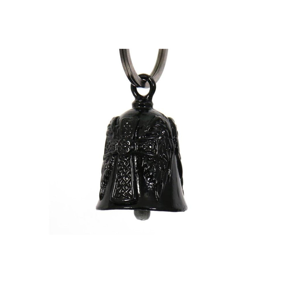 Hot Leathers BEM1009 Celtic Cross Angel Wings Bell Pendant - Black