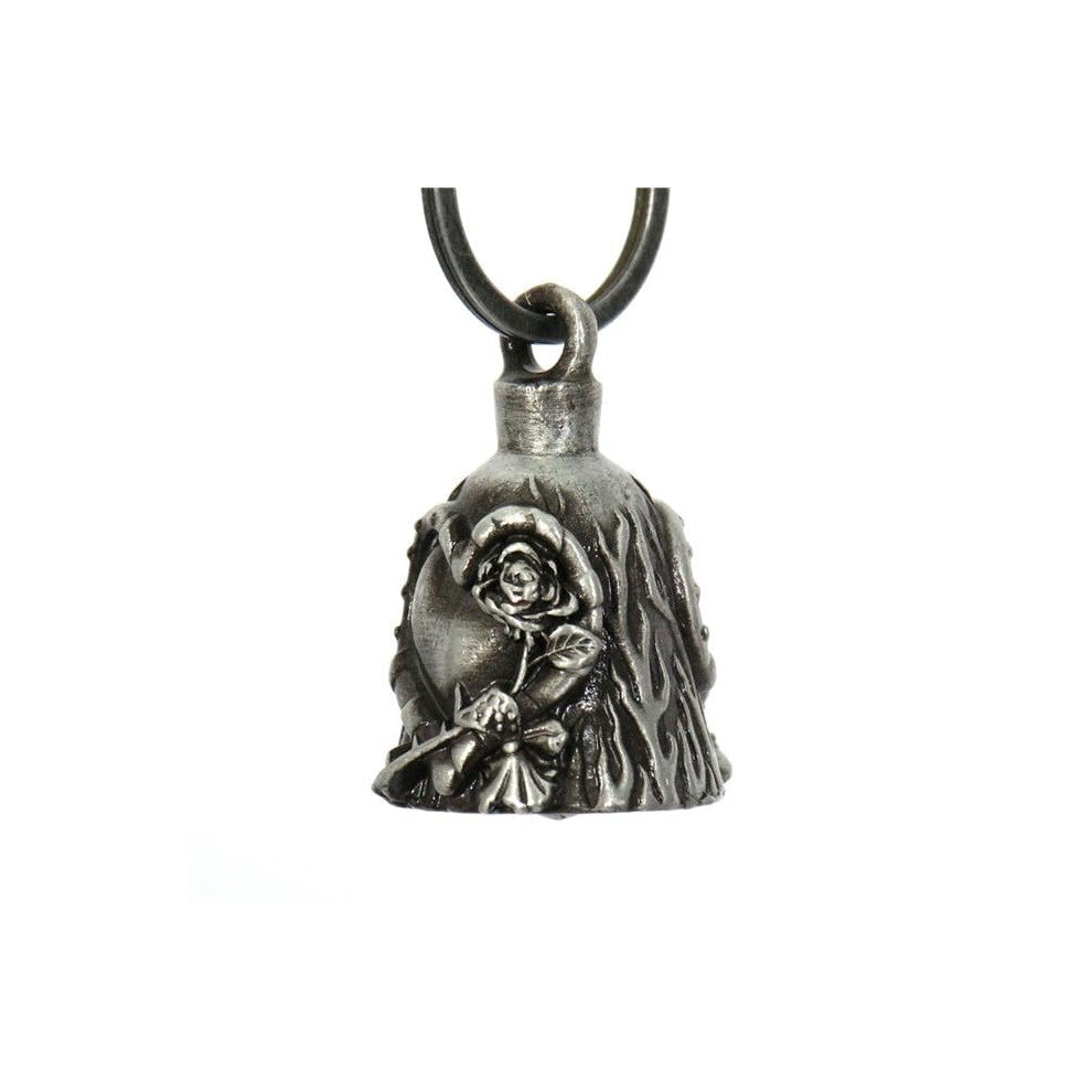 Hot Leathers BEM1019 Heart Rose Bell Pendant - Silver