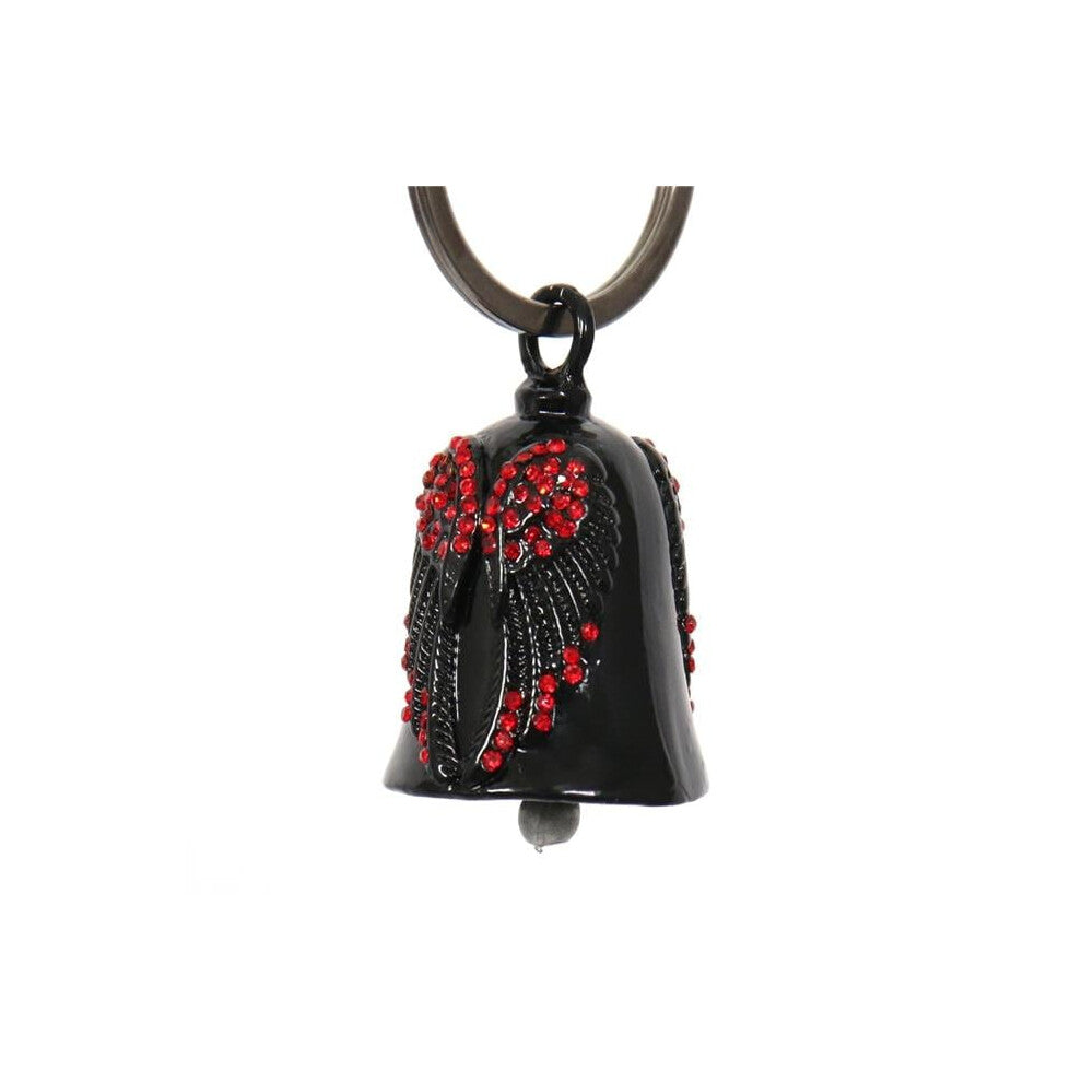 Hot Leathers BEM1005 Angel Wings Stones Bell Pendant - Red