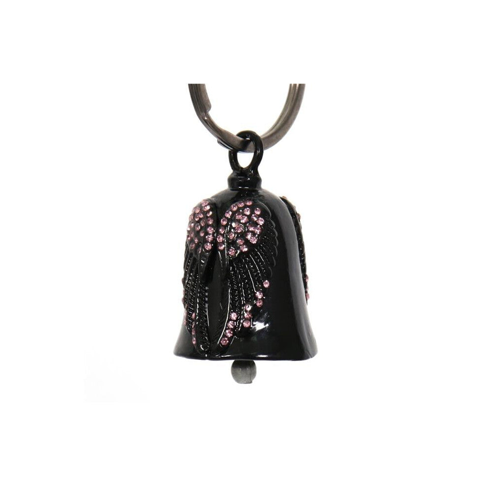 Hot Leathers BEM1028 Angel Wings Stones Bell Pendant - Pink