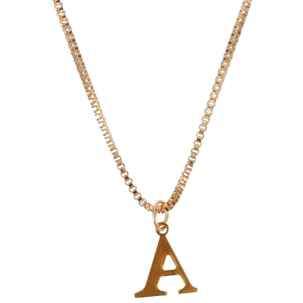 (As show, One size) Letter Pendant Necklace Dainty Letter Necklace Women Elegant Necklace Jewelry (Letter A)