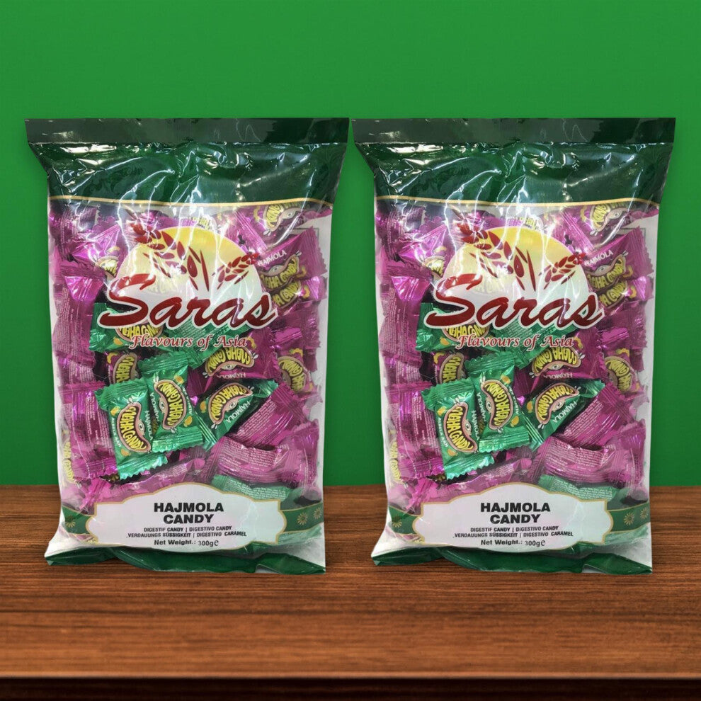 Saras Hajmola Candy 300g (Pack of 2) | Tangy & Spicy Digestive Candy | Traditional Indian Churan Candy for Digestion & Refreshment
