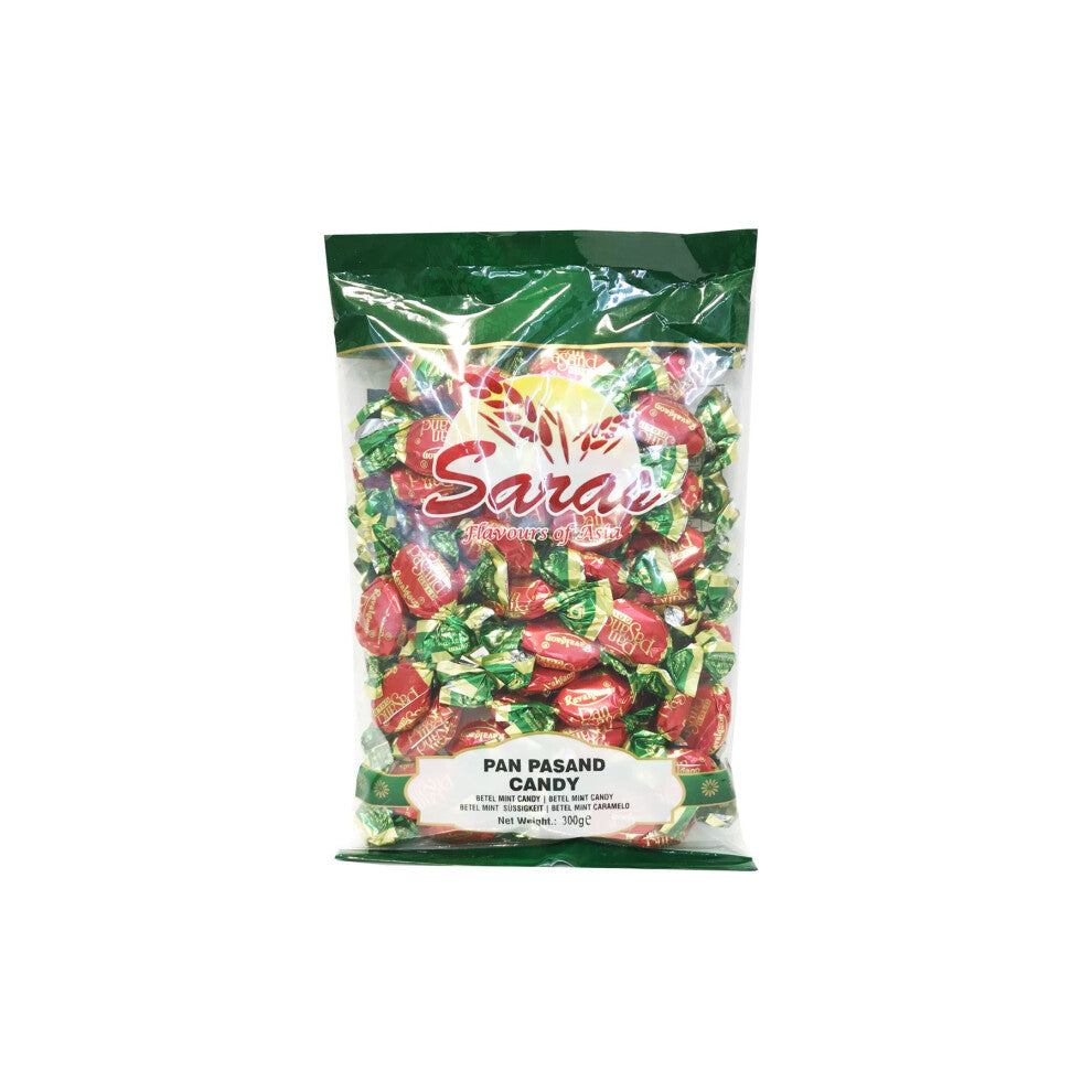 Saras Pan Pasand Candy - 300g | Refreshing & Aromatic Indian Paan-Flavored Candy | Sweet & Spiced Mouth Freshener