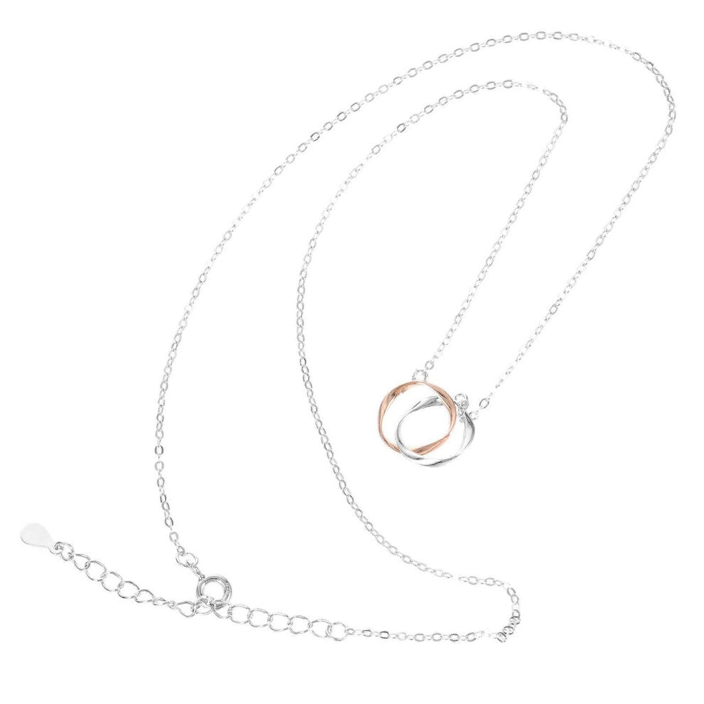 (As show, One size) Interlocking Circle Pendant Necklace Mother Daughter Necklace Women Jewelry