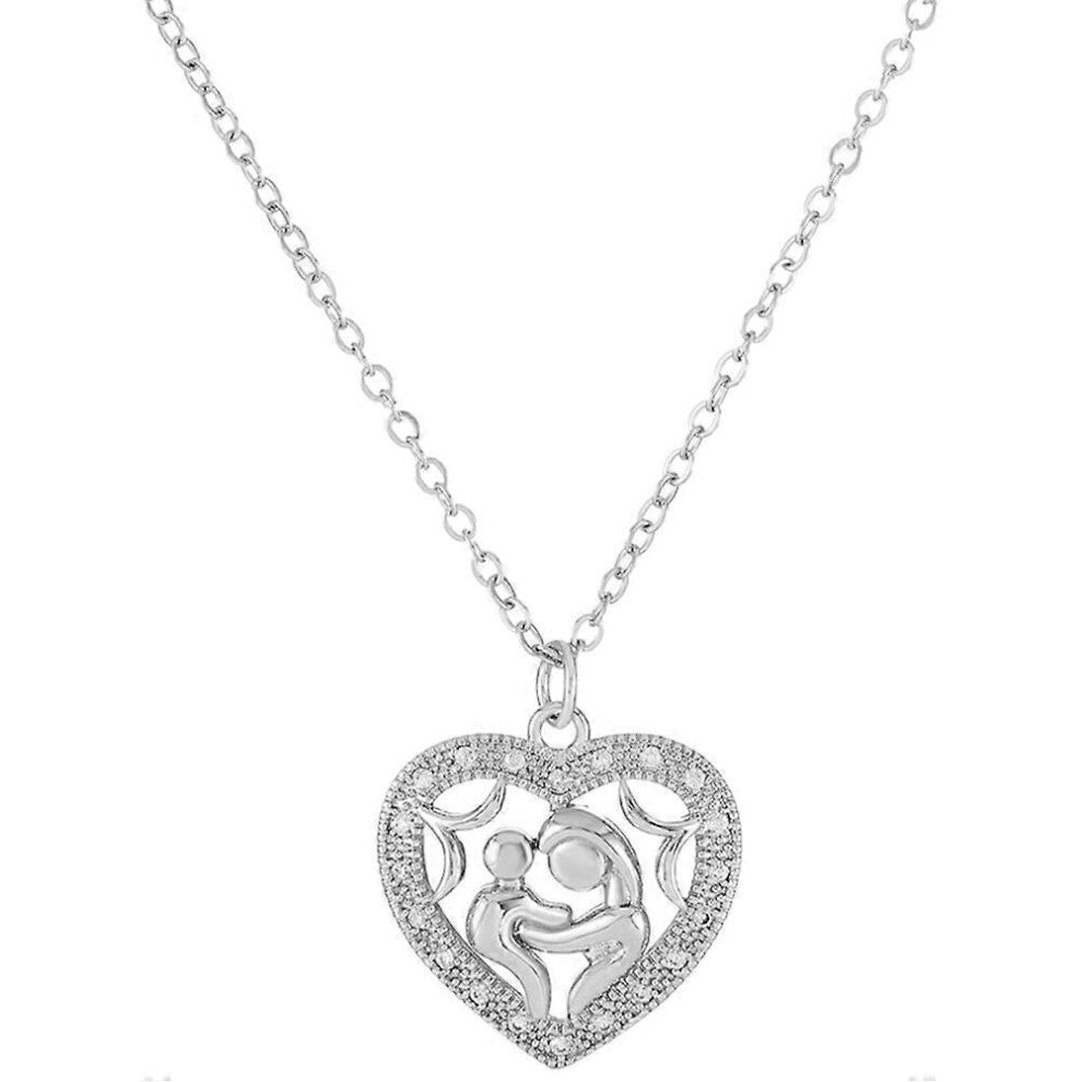 (As show, One size) Heart Necklace Mother&#39;s Day Necklace Pendant Necklace Fashionable Neck Jewelry