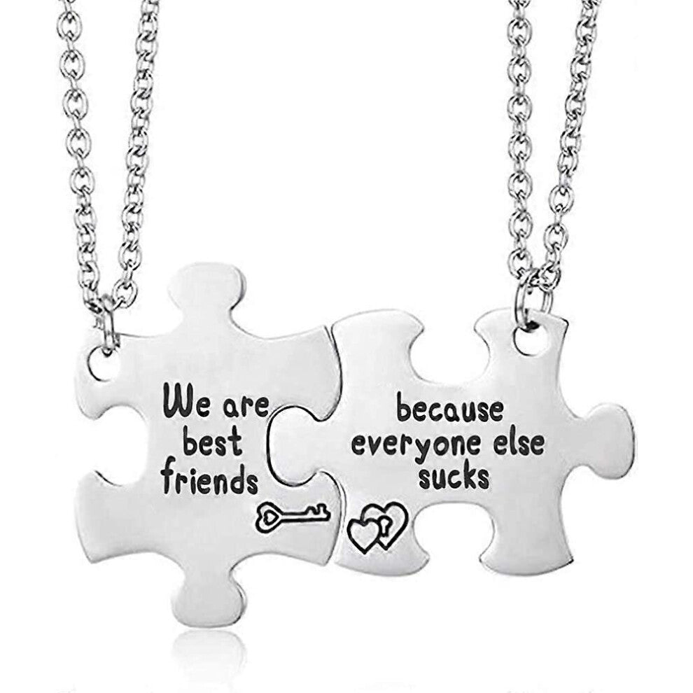 Best Friend Necklaces, Friendship Necklace Puzzle Piece Necklaces Set Gifts for Women Teens BFF Necklace for 2
