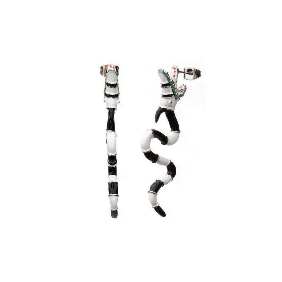 Beetlejuice 880597 Beetlejuice Biting Sandworm Earrings - Multi Color