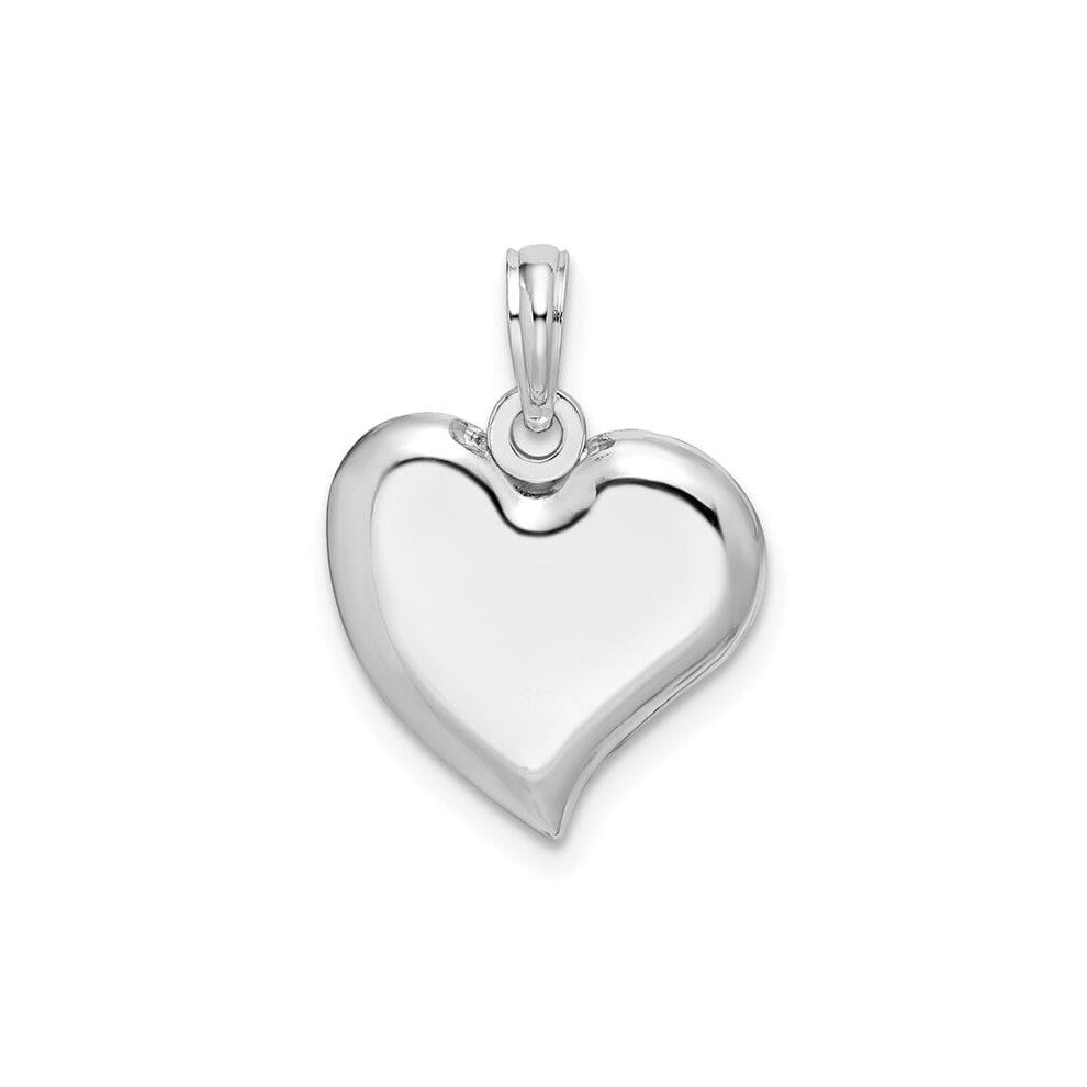 Finest Gold Sterling Silver Polished Teardrop Heart Pendant
