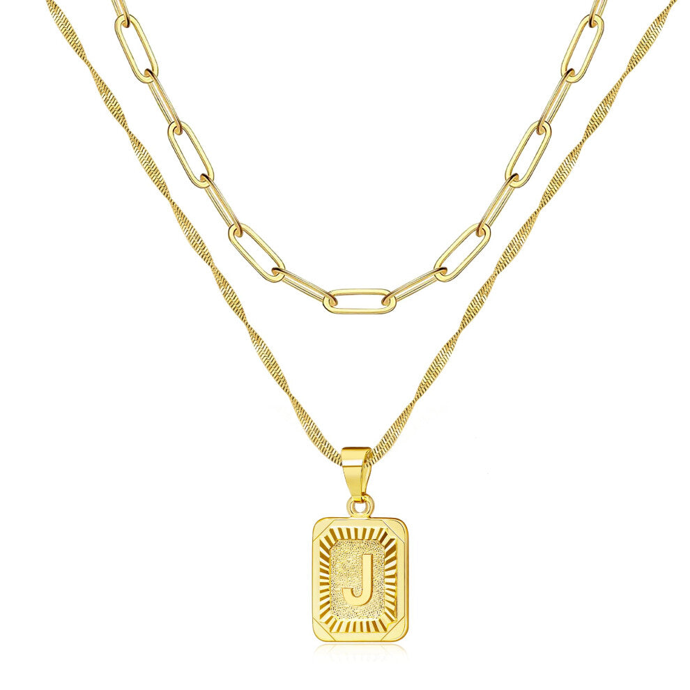 JSJOY Gold Initial Necklace for Women Gold Pendant Initial Necklaces for Women Monogram Letter J Necklace Gold Women Initial Necklace 14k Gold Gifts f