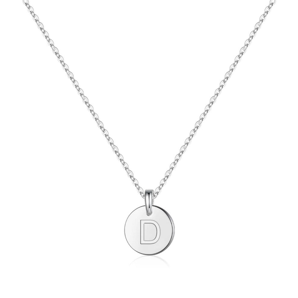 Christmas Birthday Gifts S925 Sterling Silver Initial Necklaces for Girls Women  Tiny Cute Initial Pendant Necklace Valentines Birthday Jewelry Gifts