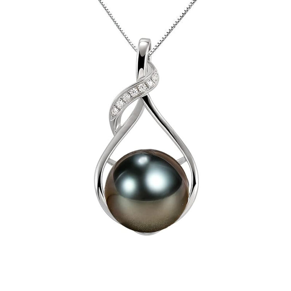 NONNYL Gifts for Women Wife-Tahitian-Black-Pearl-Necklace-Gift for Wife Wedding Birthday Anniversary Jewelry-Mom Girlfriend Her Mothers Day Gifts for