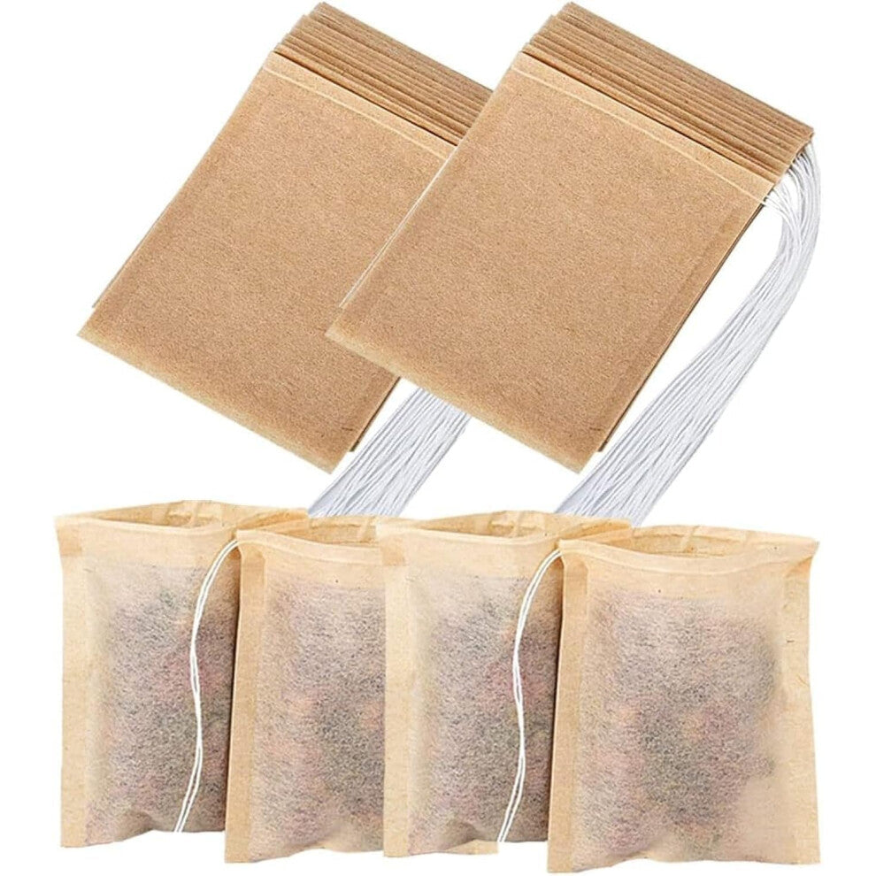 Tea Filter Bags  Tea Bags for Loose Leaf Tea Safe & Natural Material  Disposable Tea Infuser for Loose Leaf Tea  Coffee  Spice  Herbs (100  wood  5x7c