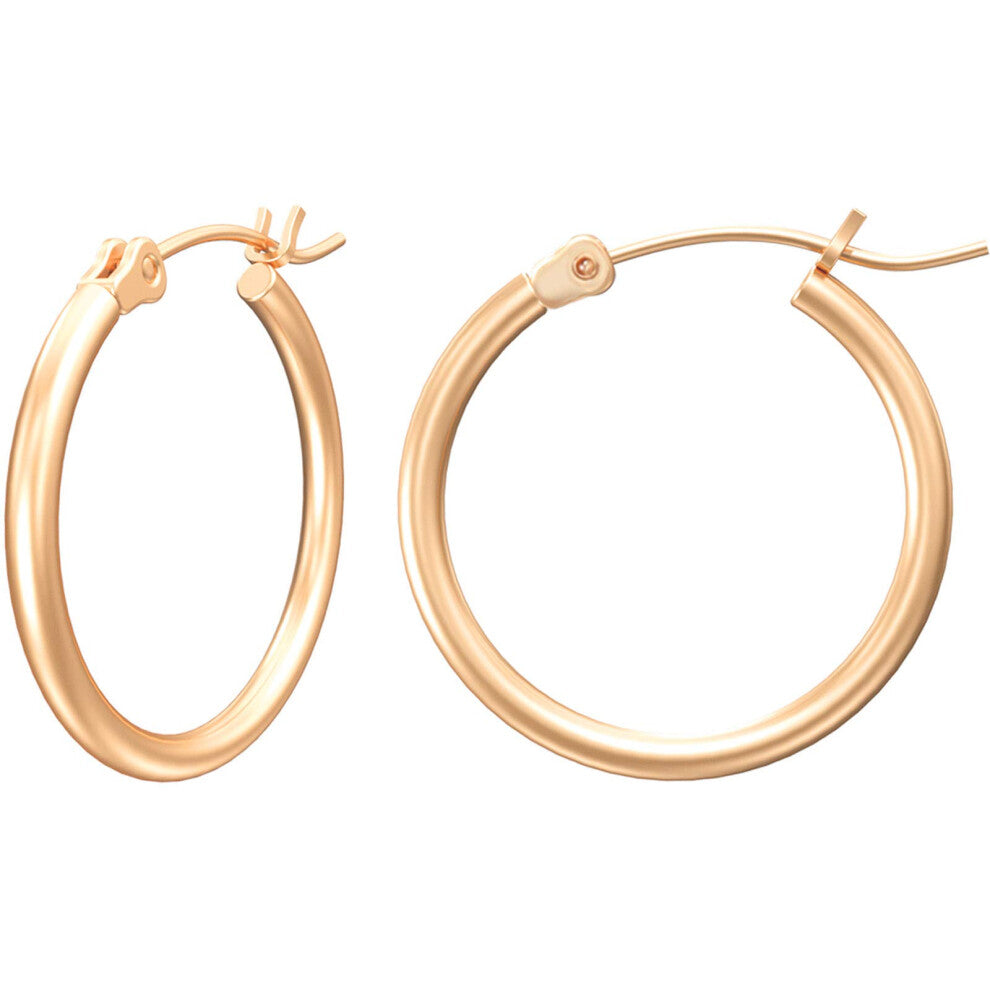 Gacimy Rose Gold Hoop Earrings for Women  14K Rose Gold Plated Hoops with 925 Sterling Silver Post  Rose Gold 20mm Small Hoop Earrings for Women
