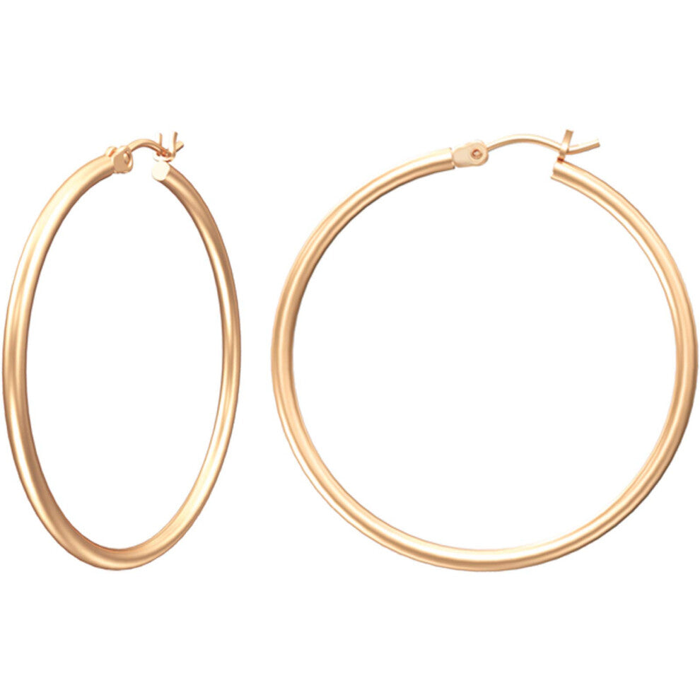 Gacimy Rose Gold Hoop Earrings for Women  14K Rose Gold Plated Hoops with 925 Sterling Silver Post  Rose Gold 30mm Medium Hoop Earrings for Women