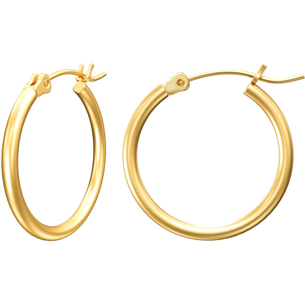 Gacimy Small Gold Hoop Earrings for Women  14K Gold Plated Hoops with 925 Sterling Silver Post  Yellow Gold 20mm Small Hoop Earrings for Women
