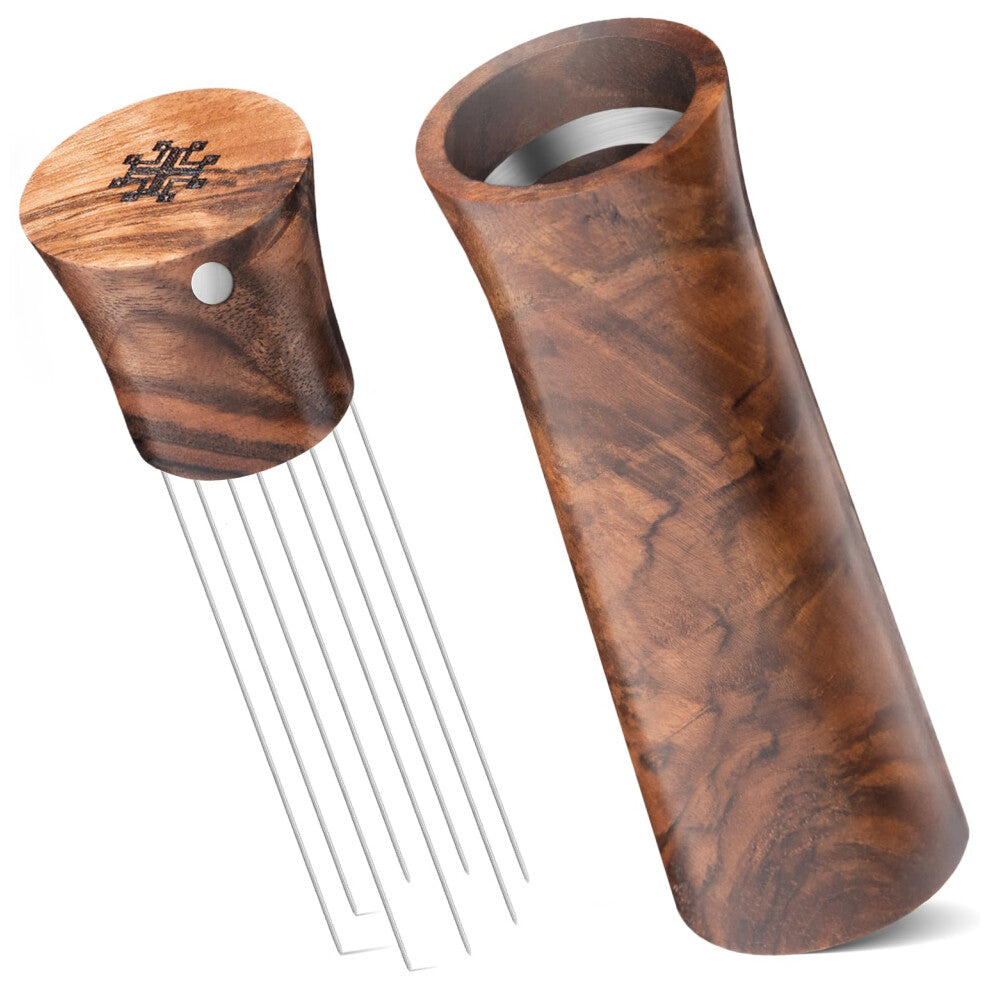 WDT Tool Espresso Stirrers - Coffee Distributor Barista Tools - Espresso Needle Distribution Tool for Coffee Accessories Kit - Walnut Wood Gifts for C