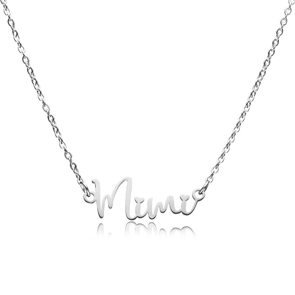 Yooborn Grandma Gift Mimi Necklace Stainless Steel Cutout Mimi Letter Pendant Jewelry Birthday Valentine's Christmas Gifts for Grandma from Grandkid.