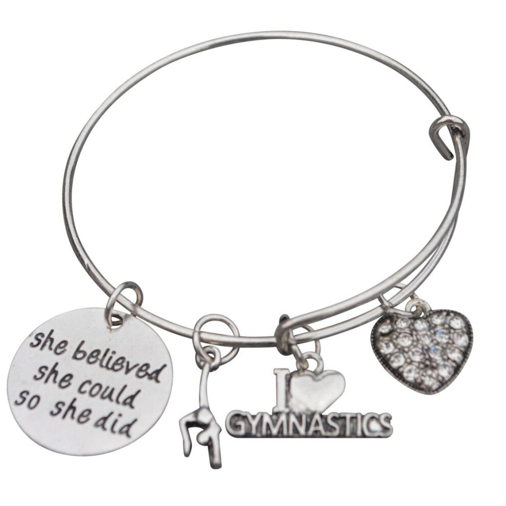 Infinity Collection Gymnastics Bangle Bracelet- Gymnastics Bracelet- Gymnastics Jewelry - Gift For Gymnast