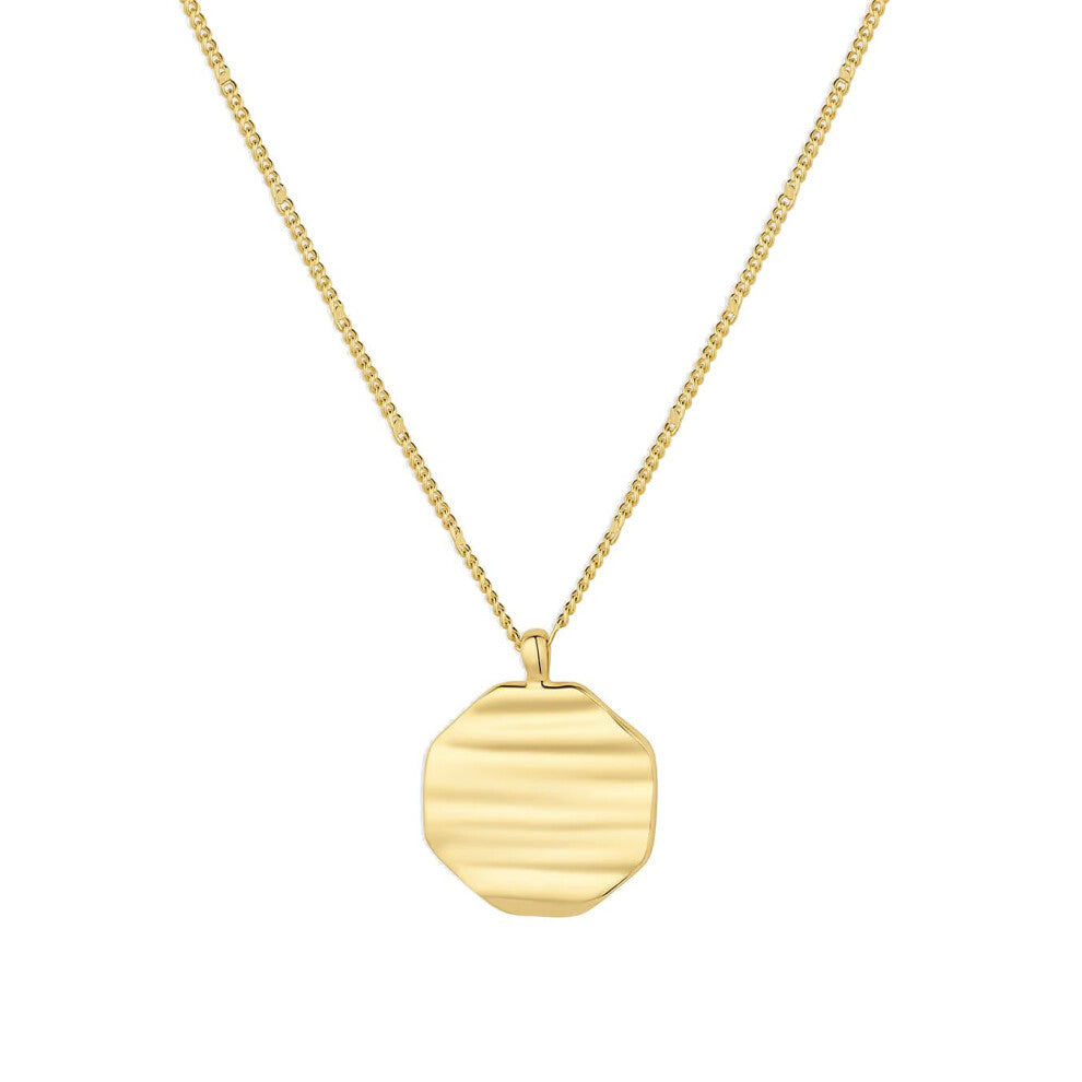 gorjana Women's Sunset Necklace  18K Gold Plated  Wave Medallion Pendant