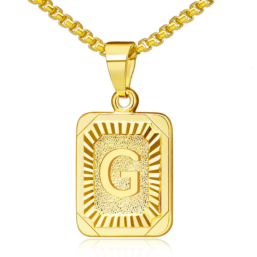 JSJOY Gold Initial Necklace for Women Gold Pendant Initial Necklaces Monogram Letter G Necklace Gold Boys Necklaces
