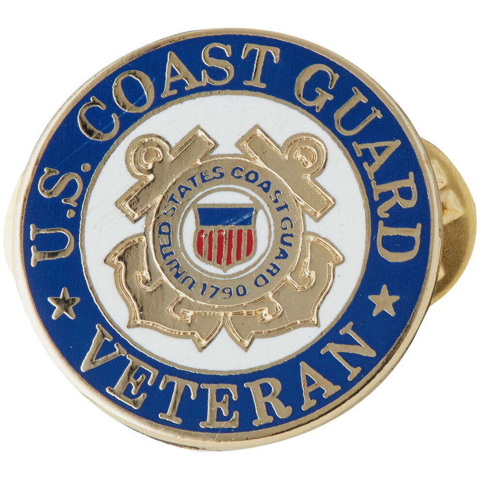 Eagle Emblems P12560 United States Coast Guard USCG Logo  Hat Lapel Pin  One Size  Gold  1 Piece
