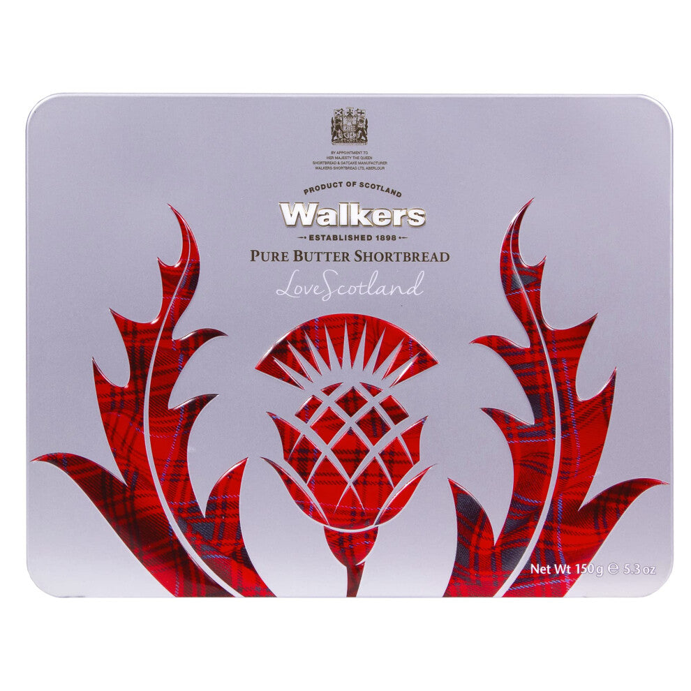 Walker's Shortbread Scottish Icon Thistle Holiday Tin  Pure Butter Shortbread Cookies  5.3 Oz Tin